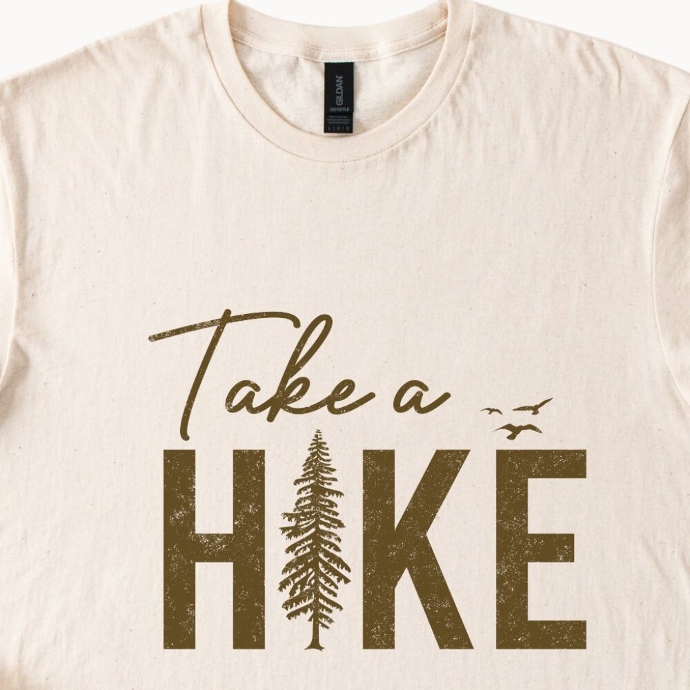 Take A Hike Tshirt Hiking Lover Shirt Adventure Tee Unisex Casual Outdoors Ivory